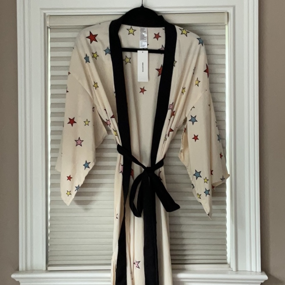 Urban Outfitters Starry Kimono with Black Trim